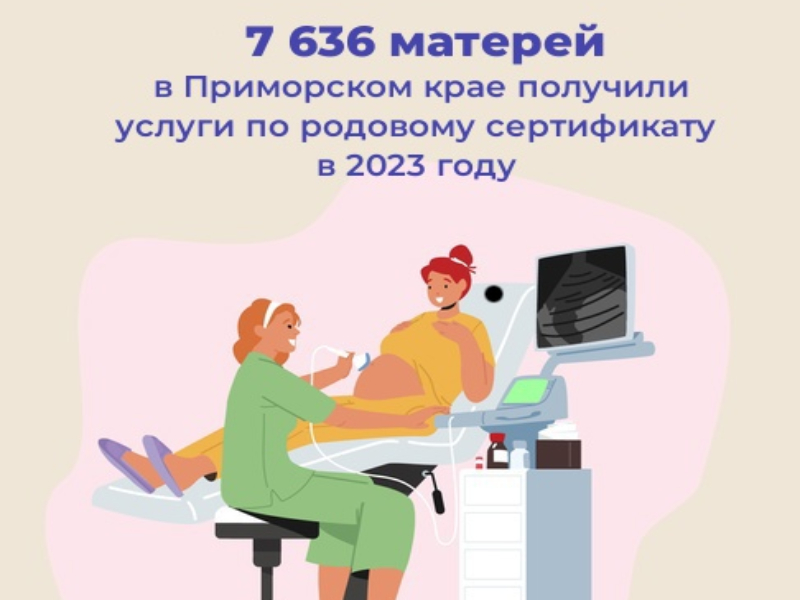 Более 7 тысяч матерей в Приморском крае получили услуги по родовому сертификату в 2023 году.